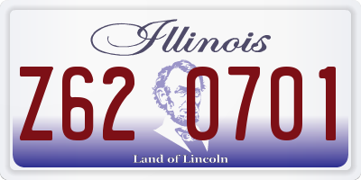 IL license plate Z620701