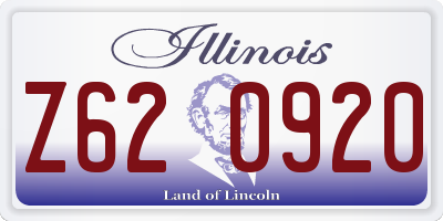 IL license plate Z620920