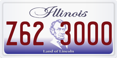 IL license plate Z623000