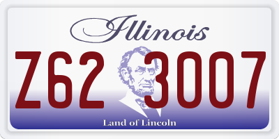 IL license plate Z623007