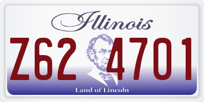 IL license plate Z624701