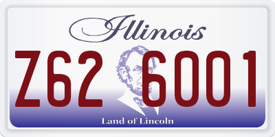 IL license plate Z626001