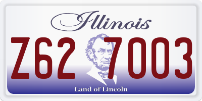IL license plate Z627003