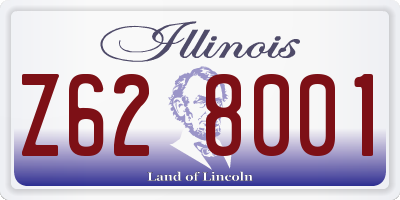 IL license plate Z628001