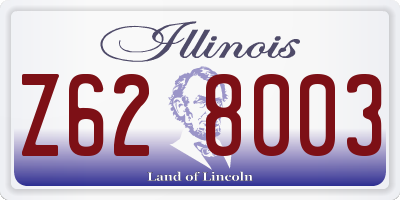 IL license plate Z628003