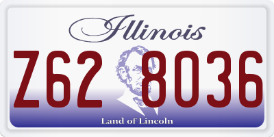 IL license plate Z628036