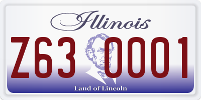 IL license plate Z630001