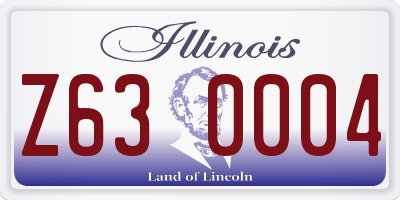 IL license plate Z630004