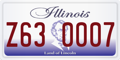 IL license plate Z630007