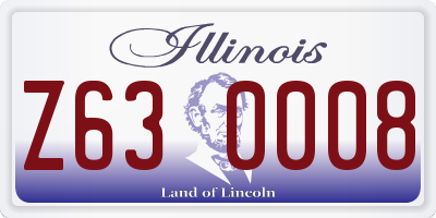 IL license plate Z630008