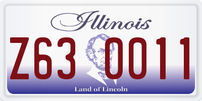 IL license plate Z630011
