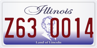 IL license plate Z630014