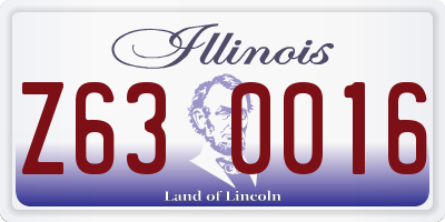 IL license plate Z630016