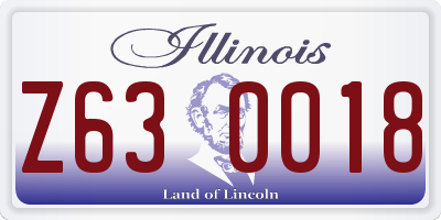 IL license plate Z630018