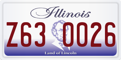 IL license plate Z630026