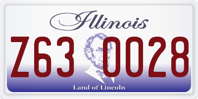 IL license plate Z630028