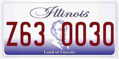IL license plate Z630030