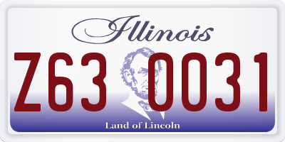 IL license plate Z630031