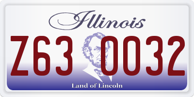 IL license plate Z630032