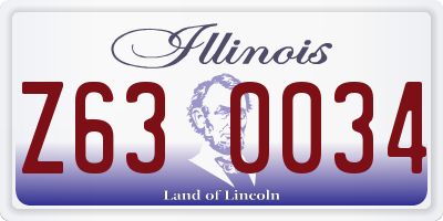 IL license plate Z630034