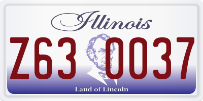 IL license plate Z630037