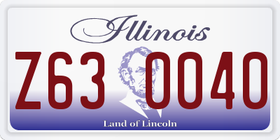 IL license plate Z630040
