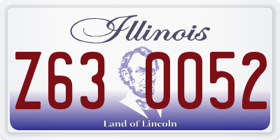 IL license plate Z630052