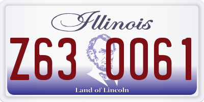 IL license plate Z630061