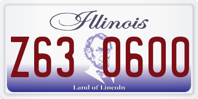 IL license plate Z630600