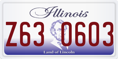 IL license plate Z630603