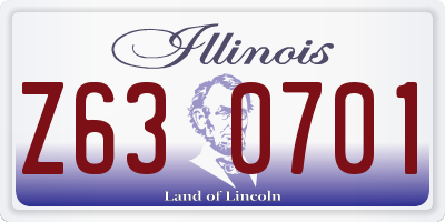 IL license plate Z630701
