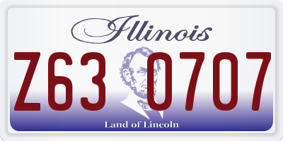 IL license plate Z630707