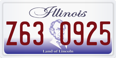 IL license plate Z630925