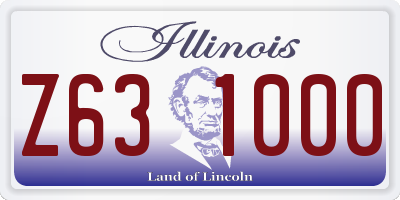 IL license plate Z631000