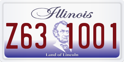 IL license plate Z631001