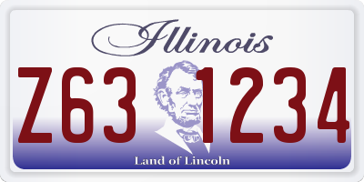 IL license plate Z631234