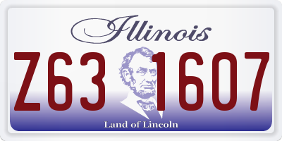 IL license plate Z631607