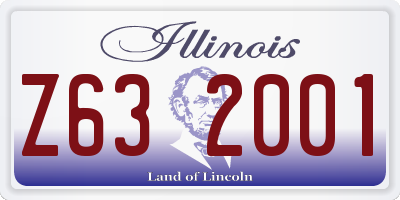 IL license plate Z632001