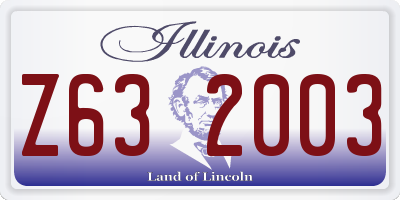 IL license plate Z632003