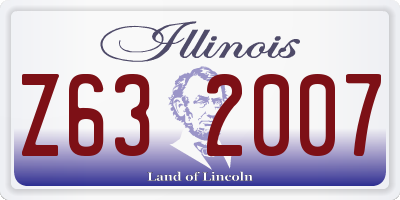 IL license plate Z632007