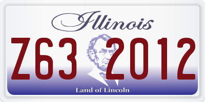 IL license plate Z632012