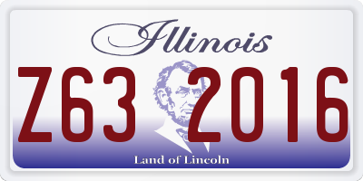 IL license plate Z632016