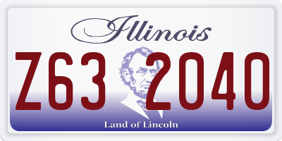 IL license plate Z632040