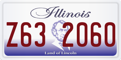 IL license plate Z632060