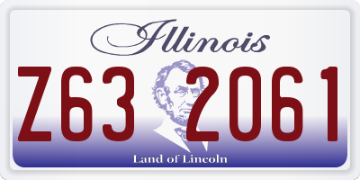 IL license plate Z632061