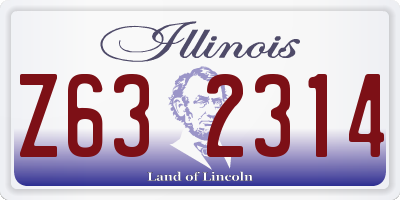 IL license plate Z632314