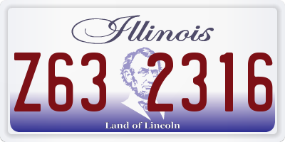 IL license plate Z632316