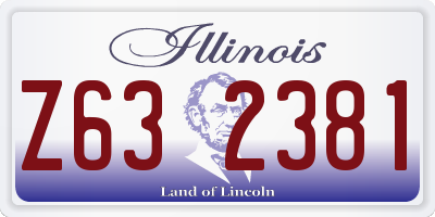 IL license plate Z632381