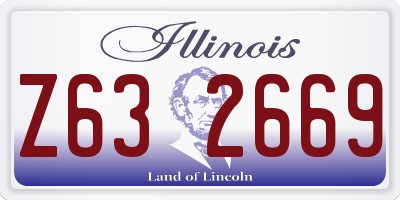 IL license plate Z632669