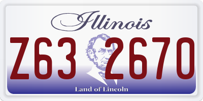 IL license plate Z632670